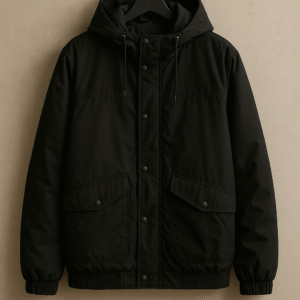 áo khoác mũ màu đen